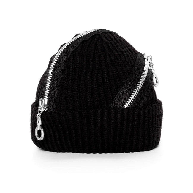 Original Dark Small Large Zipper High Street Style Beanie Hat