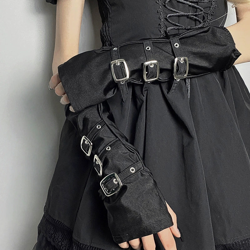 Night Women's Half Metal Buckle Dark Punk Oversleeve