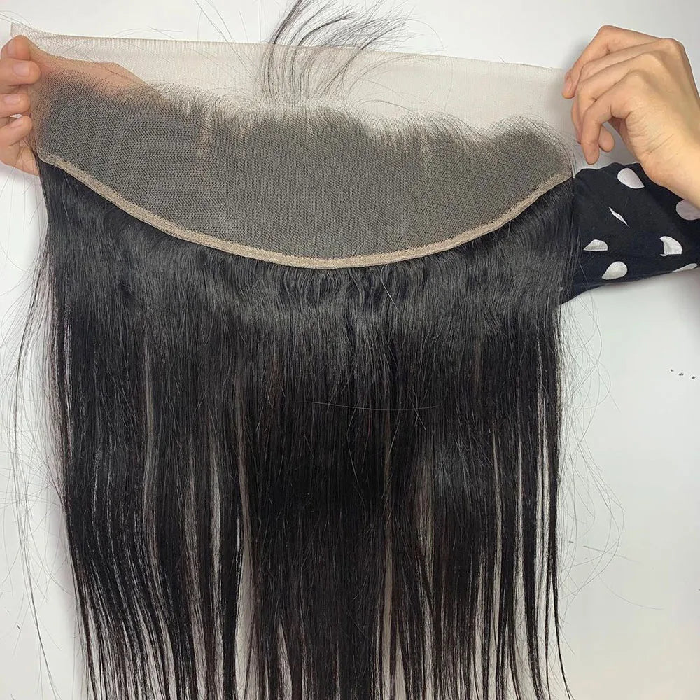 Lace Frontal Closure Peruvian Straight Closure 5x5 100% Human Hair Straight 13x4 Lace Frontal Natural Color Remy Hair Swiss Lace