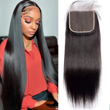 Lace Frontal Closure Peruvian Straight Closure 5x5 100% Human Hair Straight 13x4 Lace Frontal Natural Color Remy Hair Swiss Lace