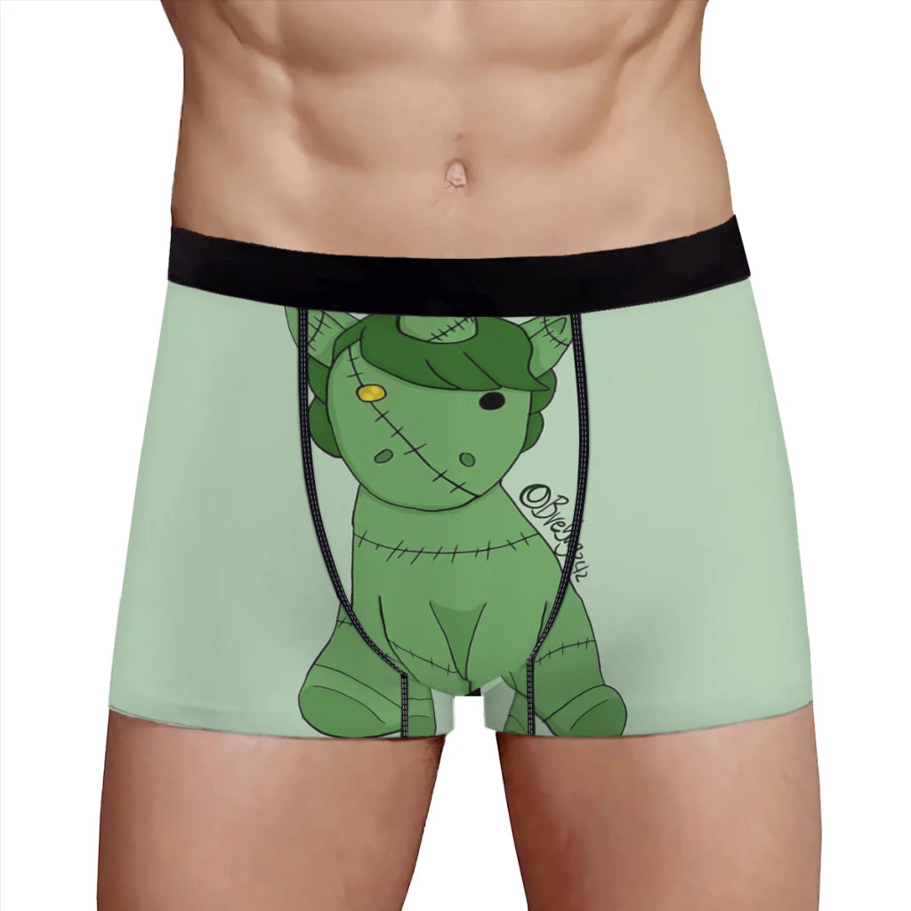 Green Cute Zombie Unicorn Happy Halloween Underpants Cotton Panties Men's Underwear Ventilate Shorts Boxer Briefs